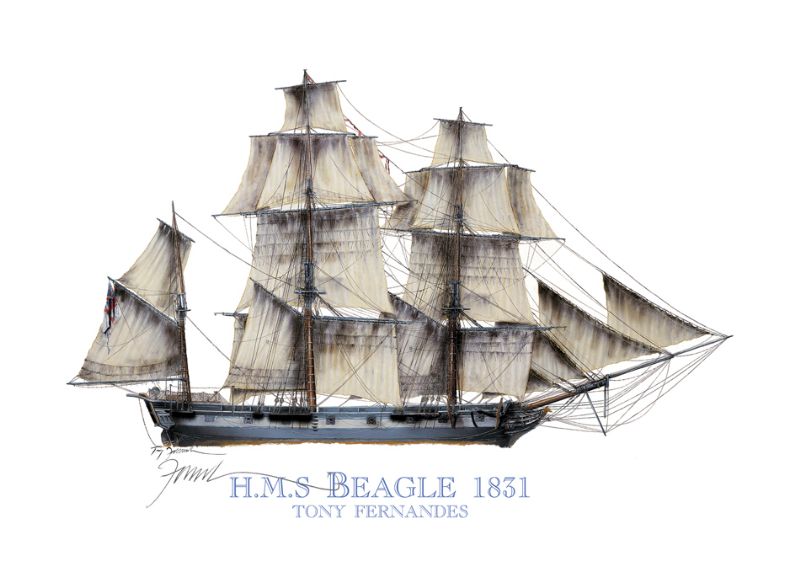 First Day Cover HMS Beagle 1831 by Tony Fernandes